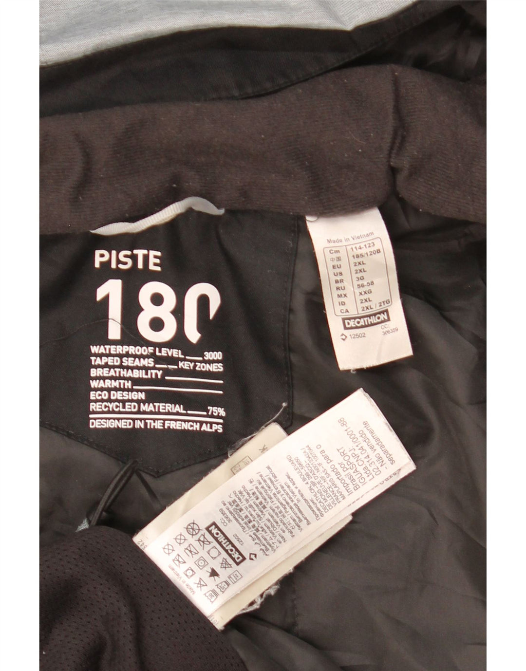 Decathlon Herre Hooded Windbreaker Jacket UK 44 2XL Grå Colourblock