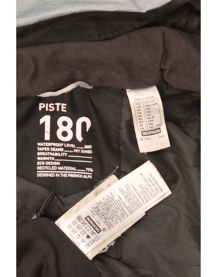 Decathlon Herre Hooded Windbreaker Jacket UK 44 2XL Grå Colourblock
