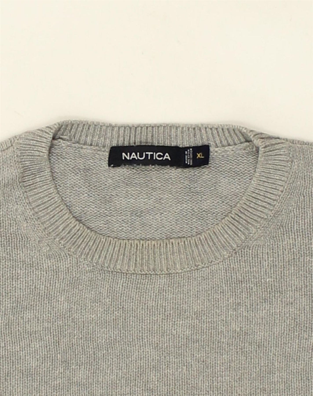 NAUTICA Mens Crew Neck Jumper Sweater XL Grey Cotton | Vintage Nautica | Thrift | Second-Hand Nautica | Used Clothing | Messina Hembry 