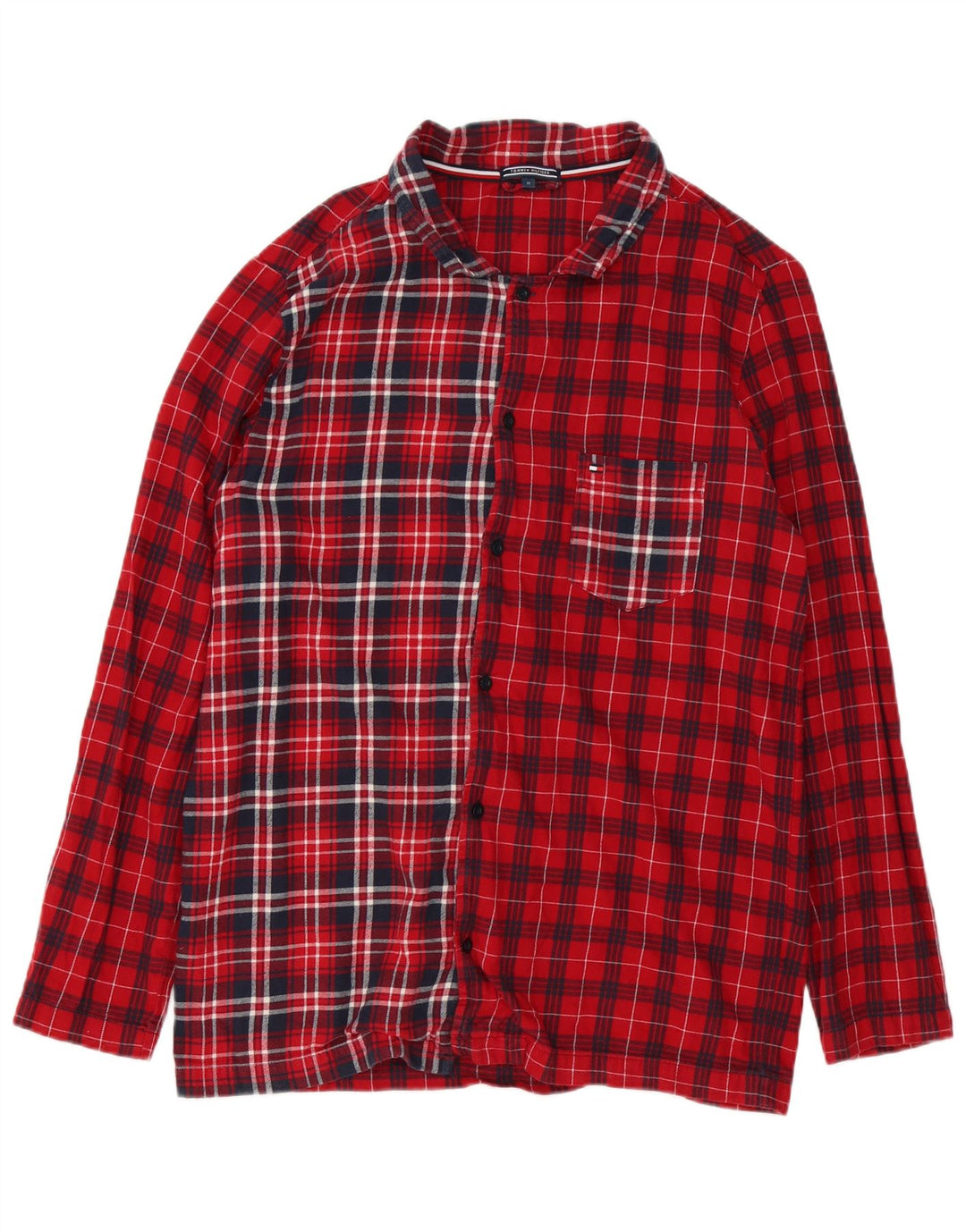 Tommy Hilfiger Herre Flanelskjorte Medium Rød Ternet Bomuld