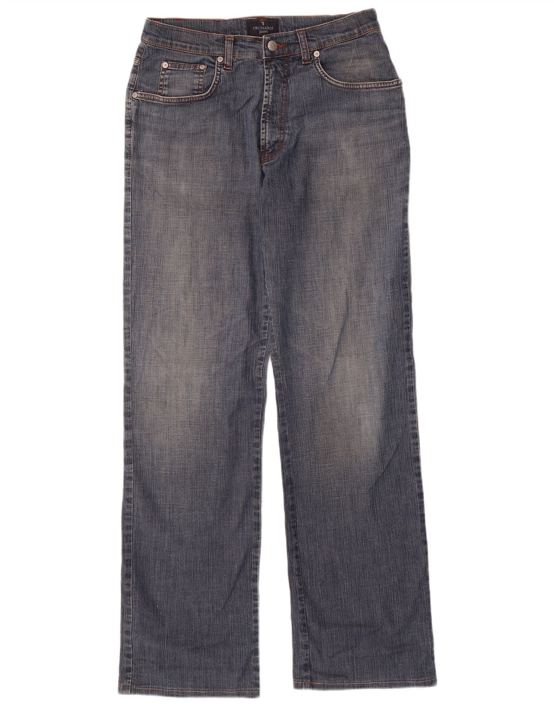TRUSSARDI Dame 380 Straight Jeans IT 47 Large W31 L32 Blå