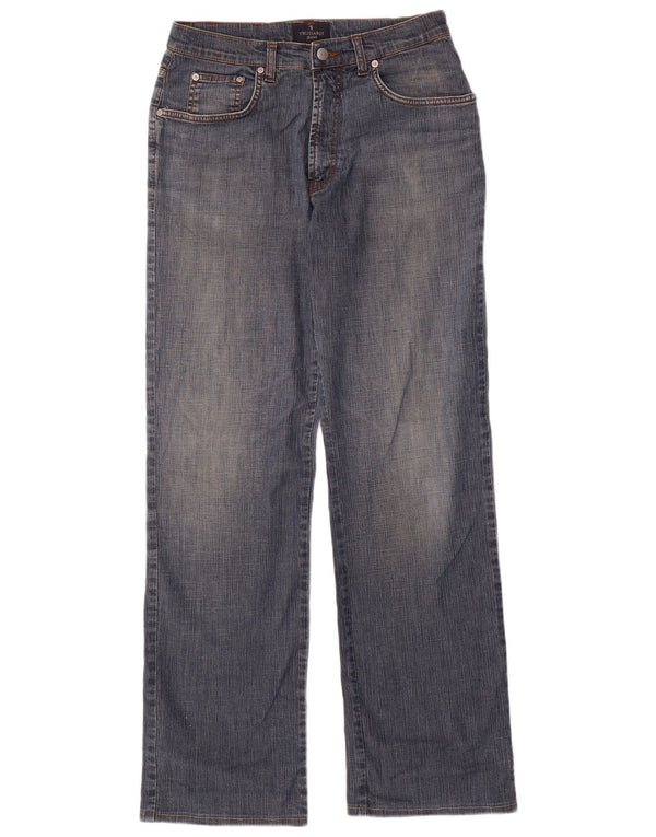 TRUSSARDI Dame 380 Straight Jeans IT 47 Large W31 L32 Blå