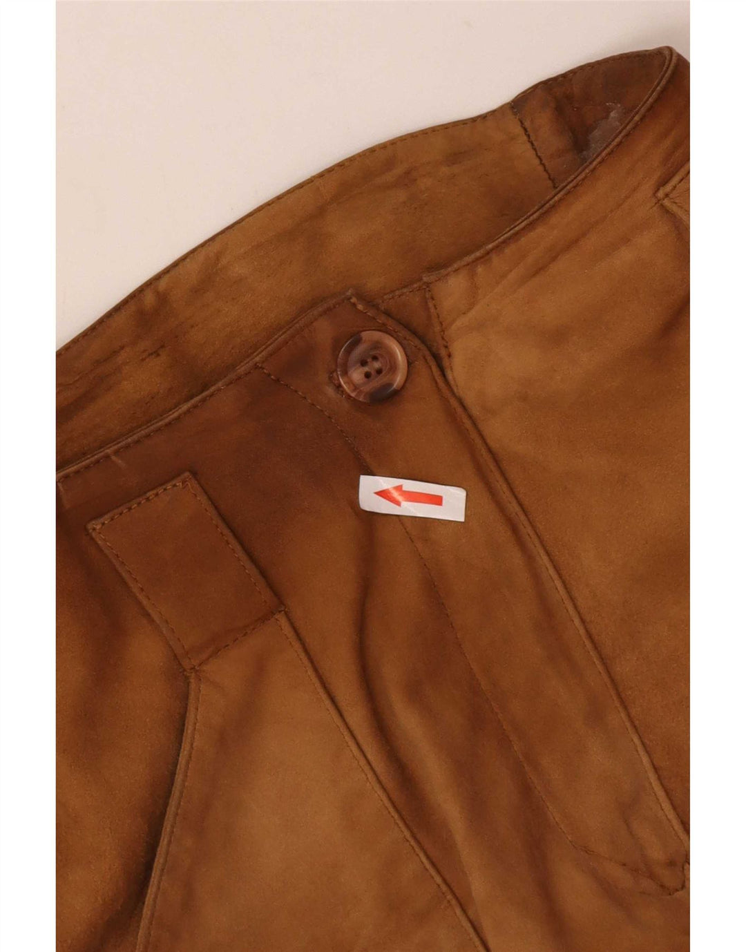 Conbipel Dame Lige Ruskindsbukser IT 44 Medium W28 L29 Beige Læder