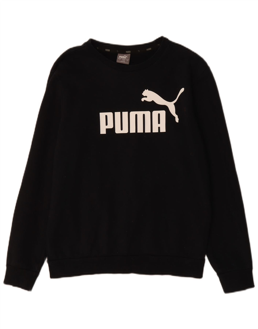 PUMA grafisk sweatshirt til mænd, lille sort bomuld