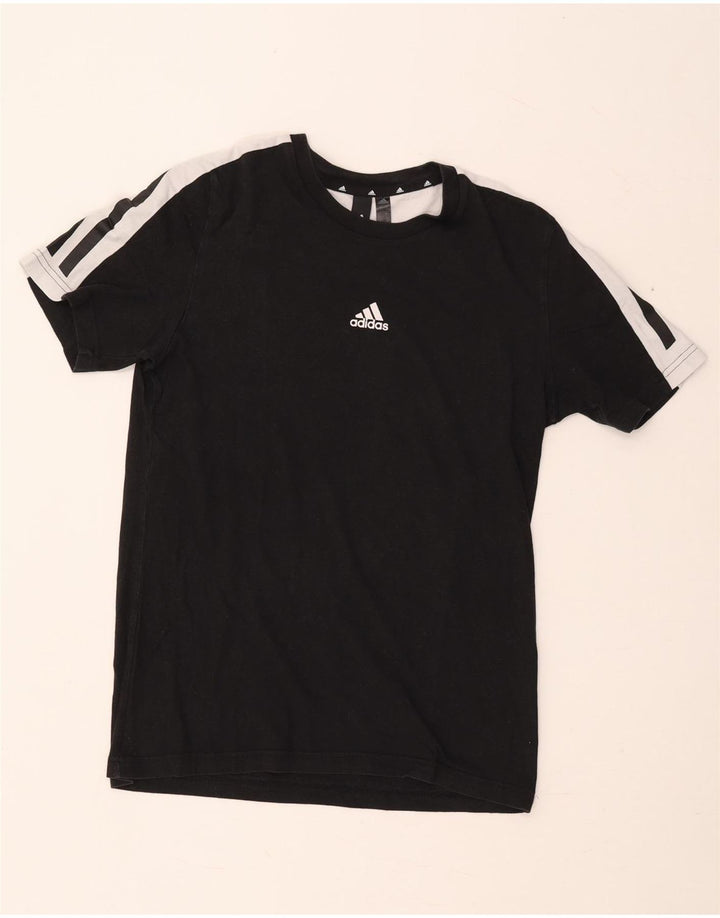Adidas Herre T-Shirt Top Lille Sort Colourblock Bomuld