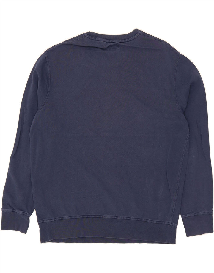 LEVI'S Mens Graphic Sweatshirt Jumper Large Navy Blue Colourblock Vintage Levi's and Second-Hand Levi's from Messina Hembry 