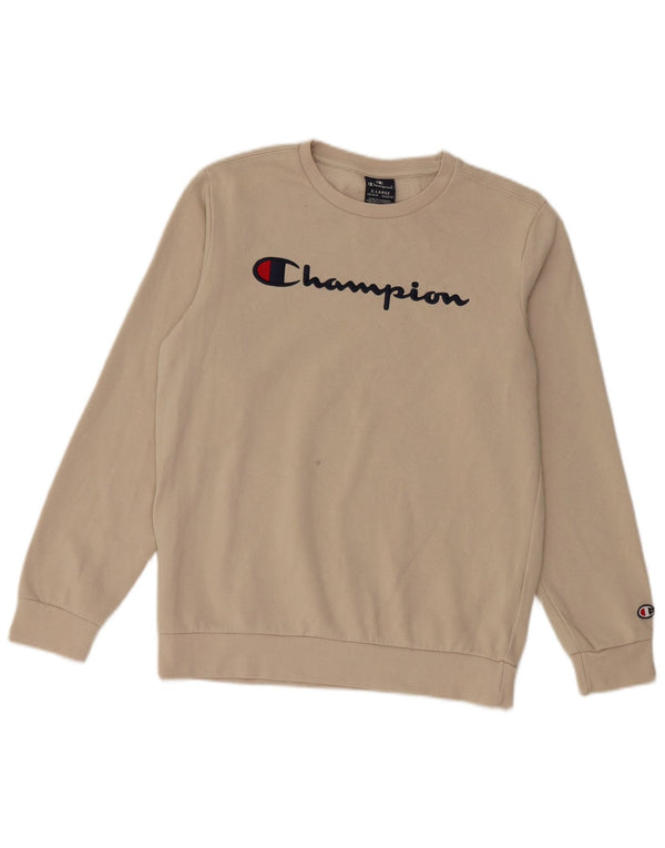 CHAMPION Drenge Grafisk Sweatshirt Jumper 13-14 år XL Beige Bomuld