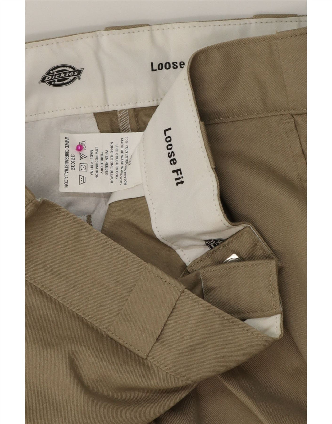 DICKIES Herre Loose Fit Cargo Bukser W32 L32 Beige Polyester