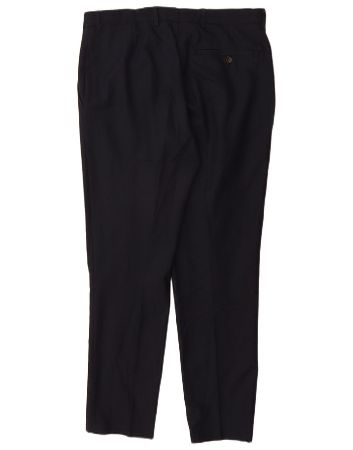 Marks & Spencer Herre Slim Suit Bukser W32 L29 Navy Blue Polyester