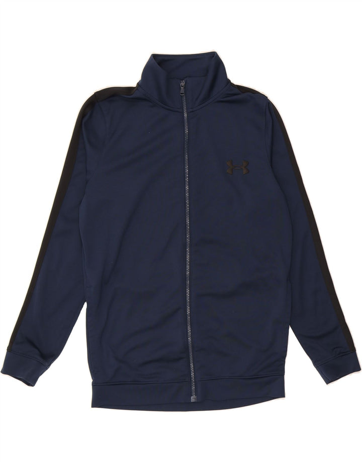 UNDER ARMOUR Mens Tracksuit Top Jacket Small Navy Blue Colourblock Vintage Under Armour and Second-Hand Under Armour from Messina Hembry 