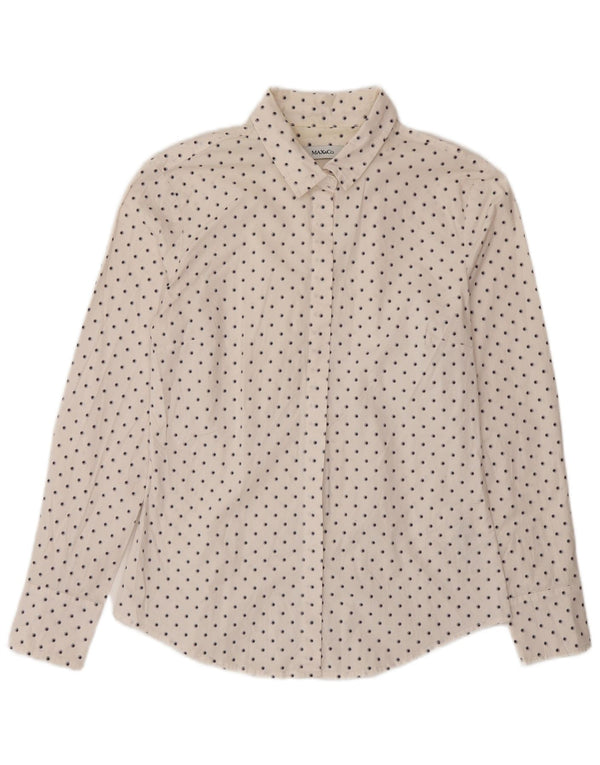 Max & Co. Womens Shirt UK 10 Small White Spotted Cotton