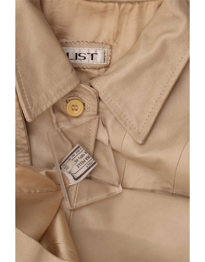 Vintage dame læderjakke IT 46 Large Beige