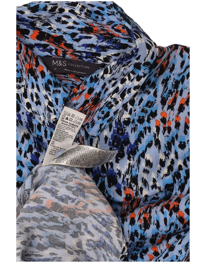 Marks & Spencer Langærmet skjortekjole til kvinder UK 12 Medium Blue