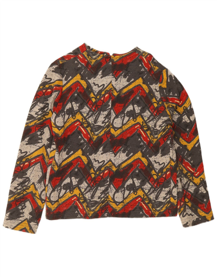 Vintage kvinders abstrakt mønster træningsdragt topjakke UK 18 XL flerfarvet