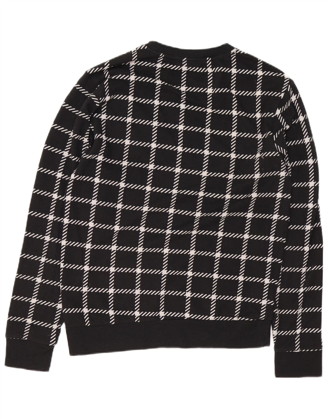 CALVIN KLEIN Grafisk sweatshirt til mænd, lille sort ternet bomuld