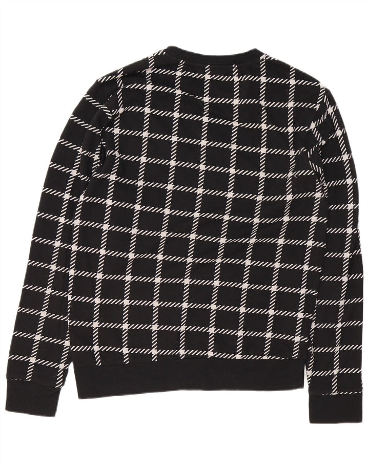 CALVIN KLEIN Grafisk sweatshirt til mænd, lille sort ternet bomuld