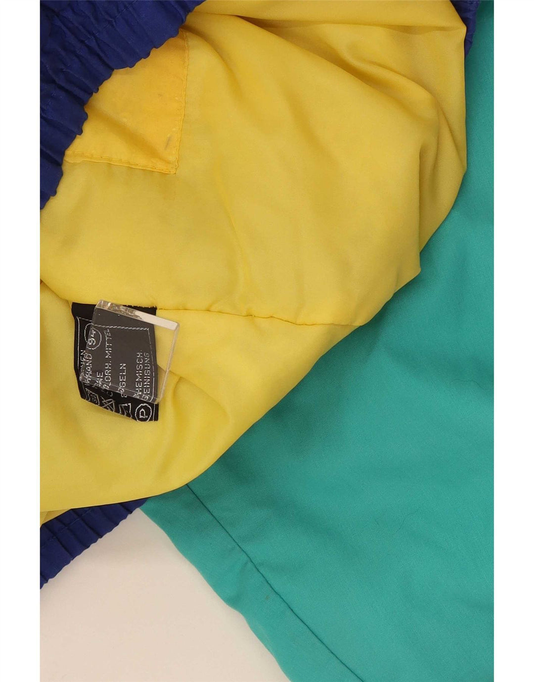 Vintage Skijakke med hætte til mænd UK 38 Medium Multicolored Colourblock
