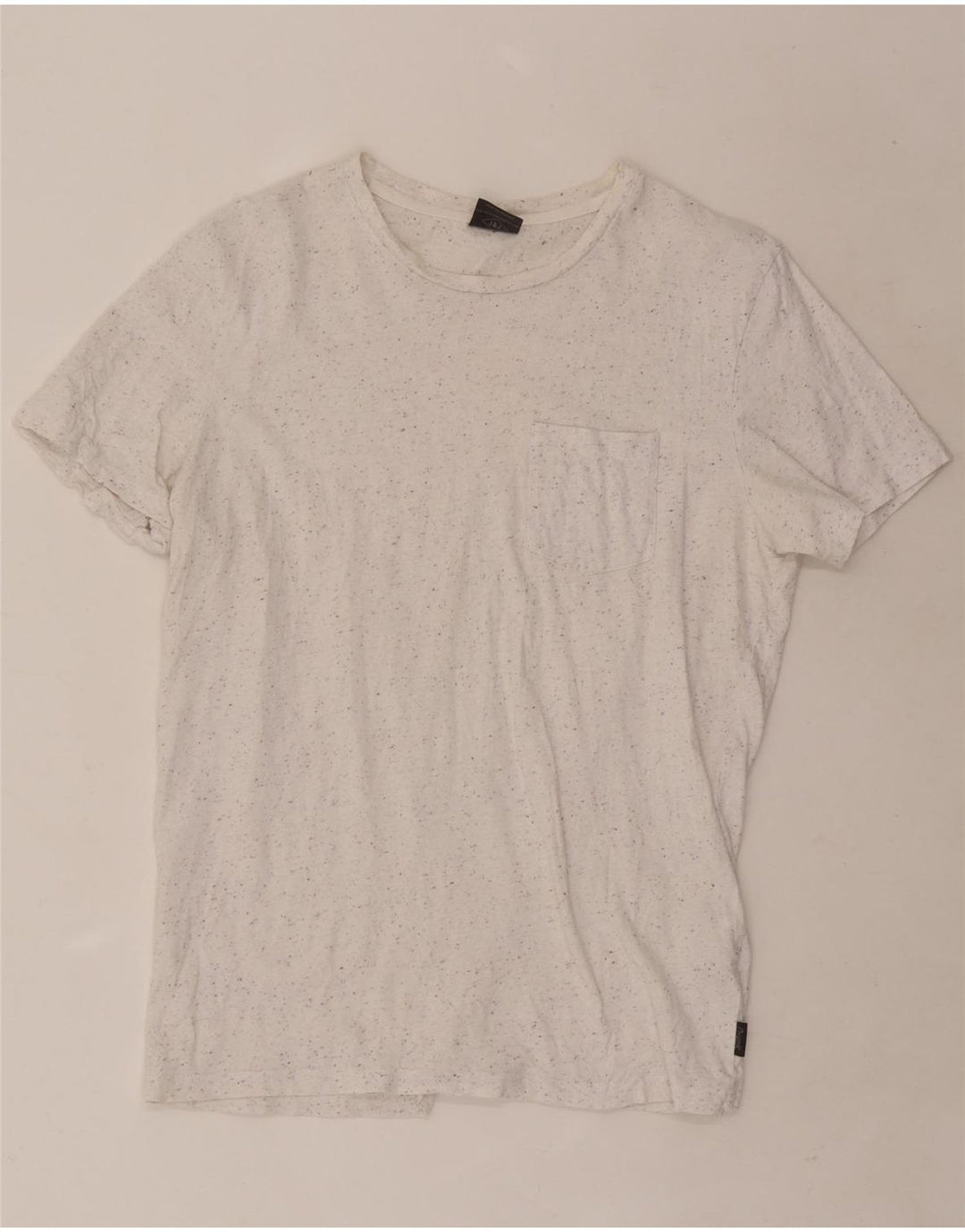 Jack & Jones Herre T-shirt Top Medium White Flecked Bomuld