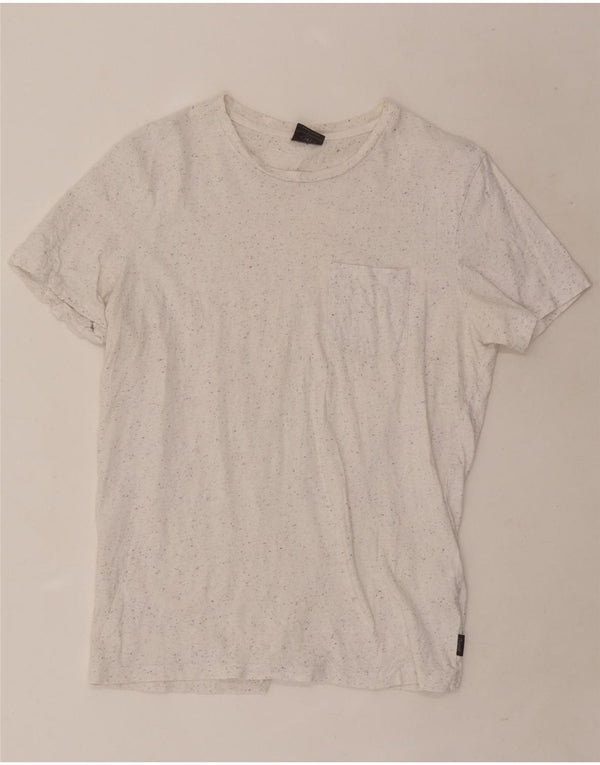 Jack & Jones Herre T-shirt Top Medium White Flecked Bomuld