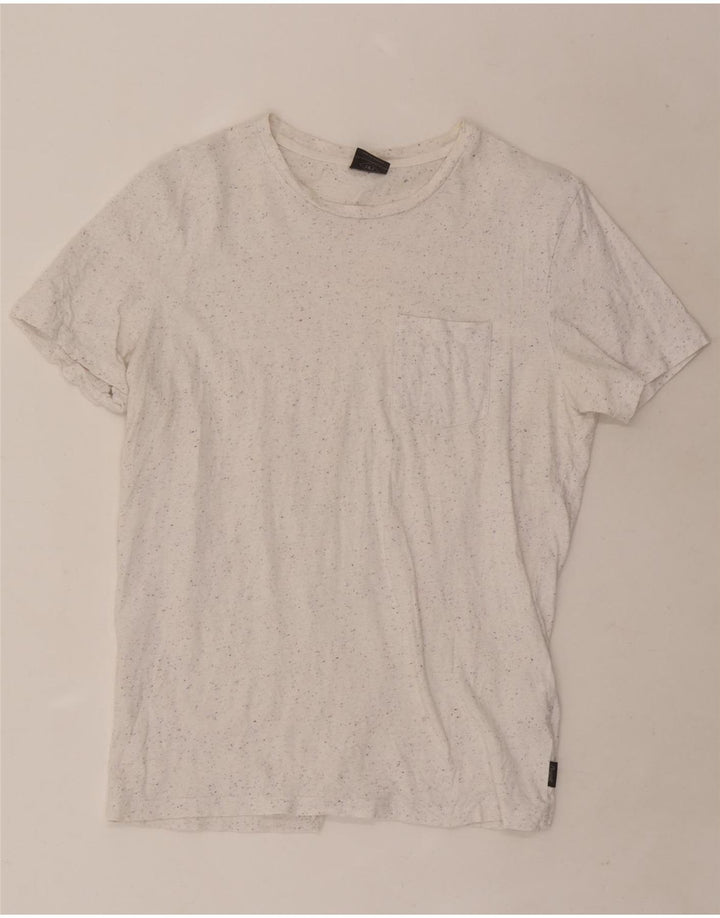 Jack & Jones Herre T-shirt Top Medium White Flecked Bomuld