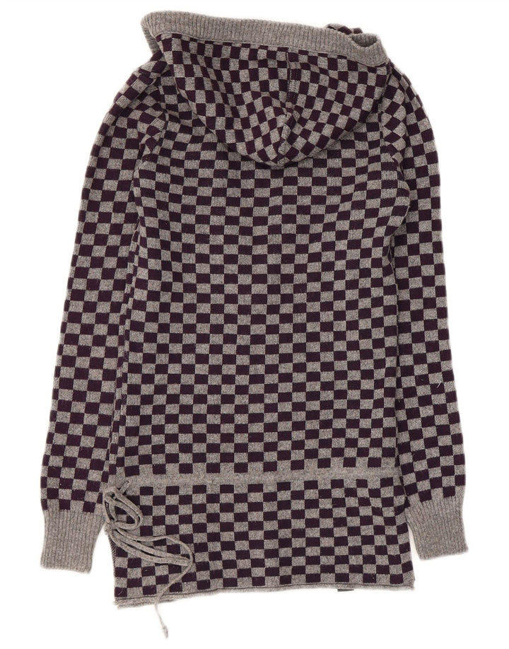 Converse hættetrøje til kvinder UK 10 Lille lilla geometrisk uld