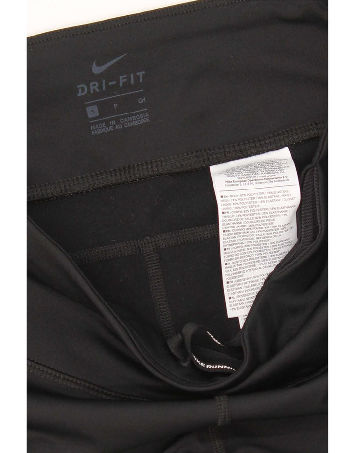 Nike Womens Dri Fit Crop Leggings UK 8 Small Black Polyester