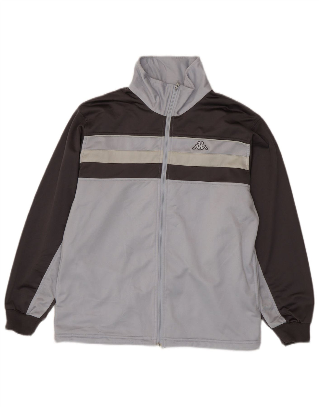 KAPPA Boys Graphic Tracksuit Top Jacket 12-13 Years XL Grey Colourblock