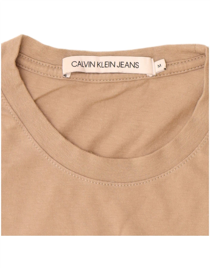 CALVIN KLEIN JEANS Grafisk T-shirt til mænd, medium brun bomuld