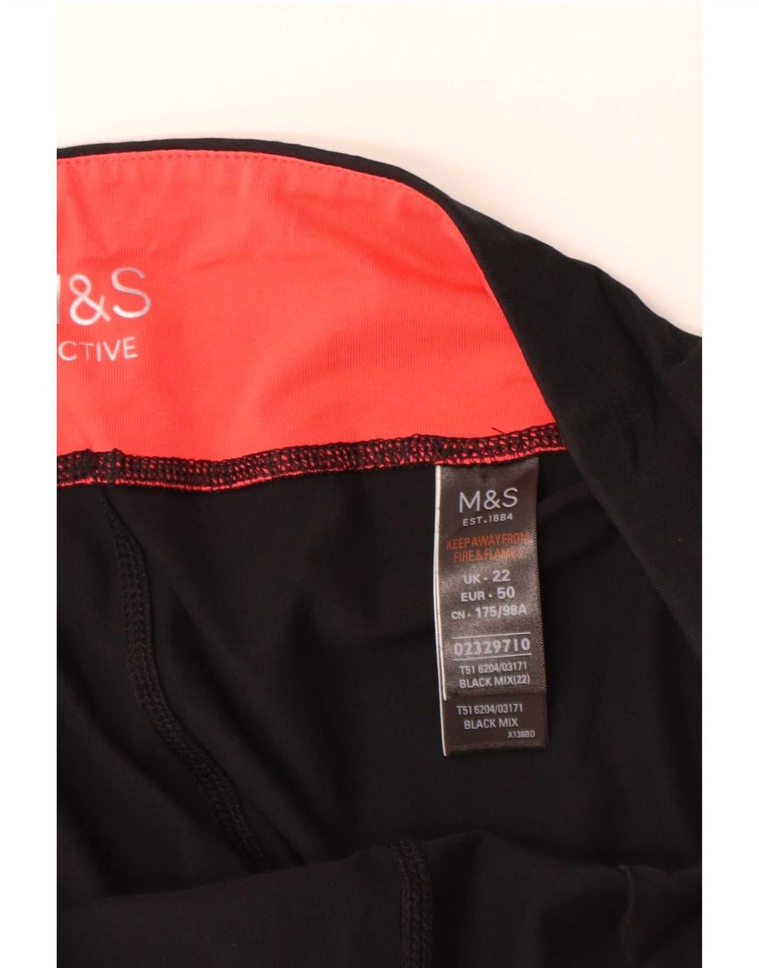 Marks & Spencer Dame Capri Leggings UK 22 3XL Sort Bomuld