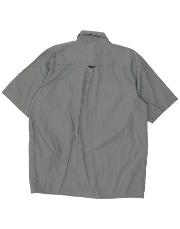 Wrangler Mens Short Sleeve Shirt Large Grey Cotton
