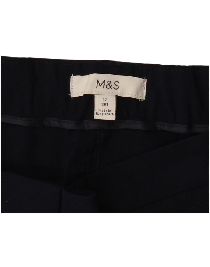 Marks & Spencer Dame Slim Cropped Trousers UK 12 Medium W32 L25 Navy Blue