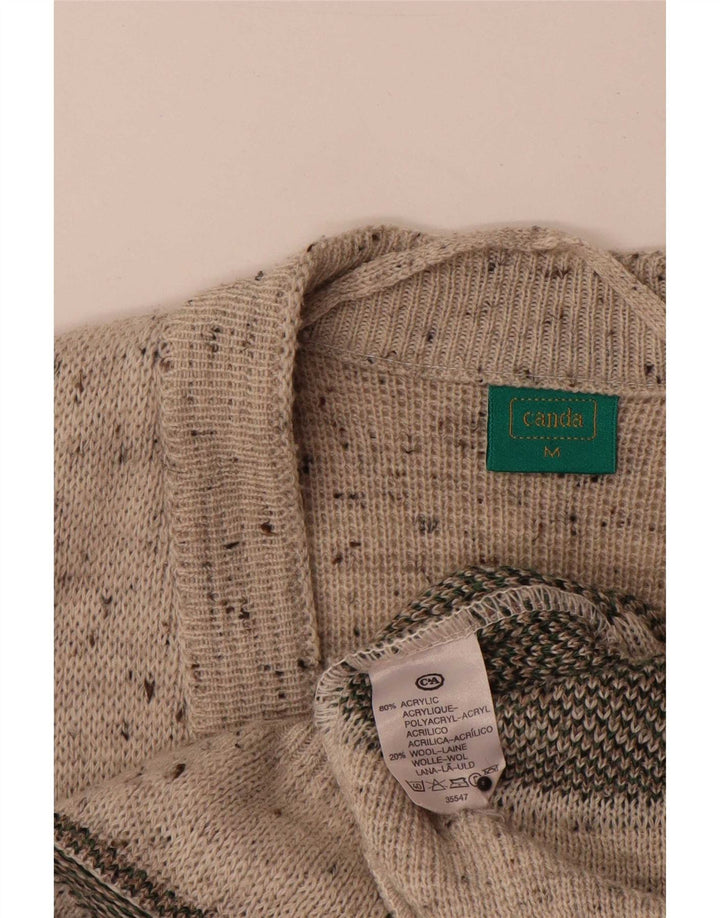 C&A Herre Canda Cardigan Sweater Medium Beige Geometrisk Akryl