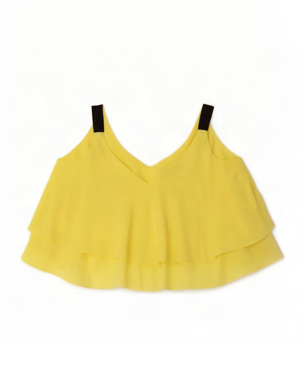 Zara Womens Oversized Cami Top UK 10 Small Yellow Polyester