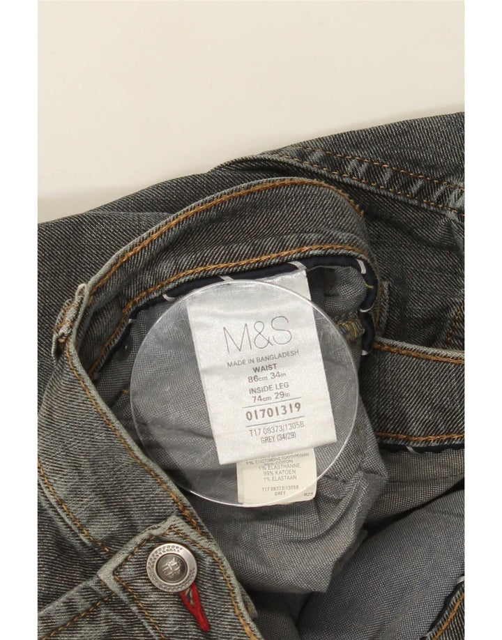 Marks & Spencer Straight Jeans til mænd W34 L29 Grå bomuld