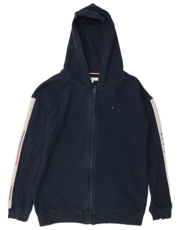 Tommy Hilfiger drenge hættetrøje med lynlås 15-16 år marineblå farveblok