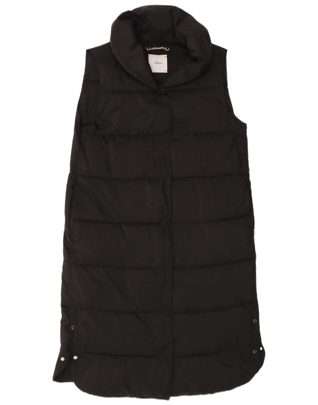 S.Oliver Dame ærmeløs polstret frakke UK 12 Medium Sort Polyester