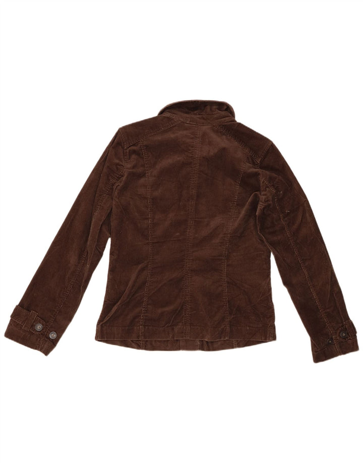 EDDIE BAUER Damefløjlsjakke UK 12 Medium Brun Bomuld