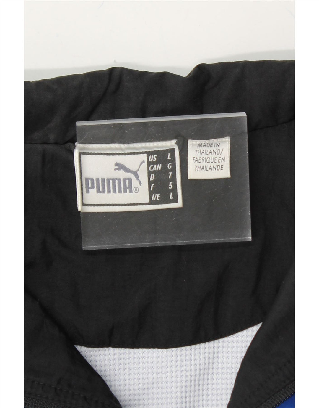 PUMA Mens Graphic Tracksuit Top Jacket Large Black Colourblock Nylon Vintage Puma and Second-Hand Puma from Messina Hembry 
