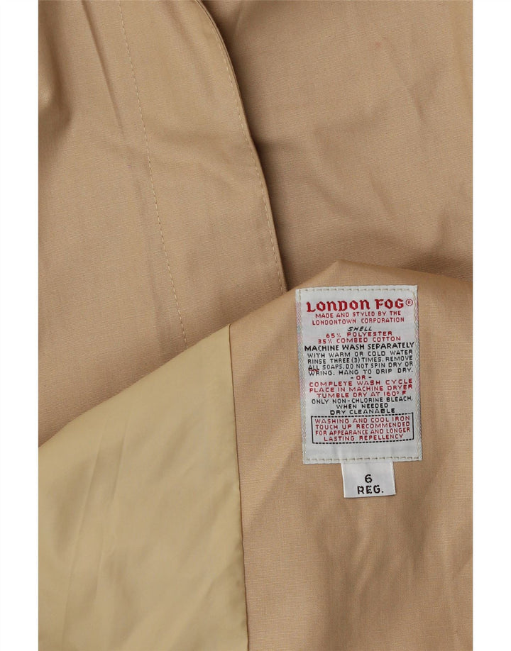 London Fog Womens Trench Coat US 6 Medium Beige Polyester