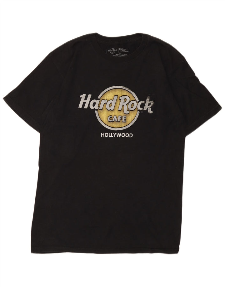 Hard Rock Cafe Herre Hollywood Grafisk T-Shirt Top Medium Sort Bomuld