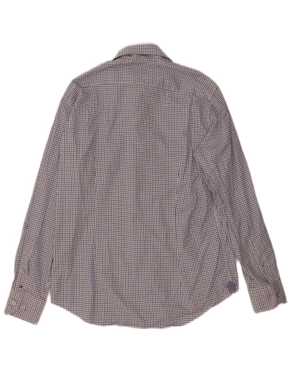 Tommy Hilfiger Herre Fitted Shirt Størrelse 41/16 Large Blue Check