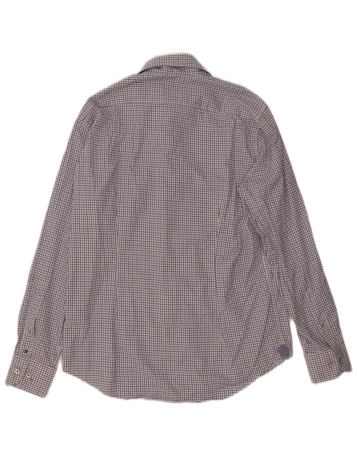 Tommy Hilfiger Herre Fitted Shirt Størrelse 41/16 Large Blue Check
