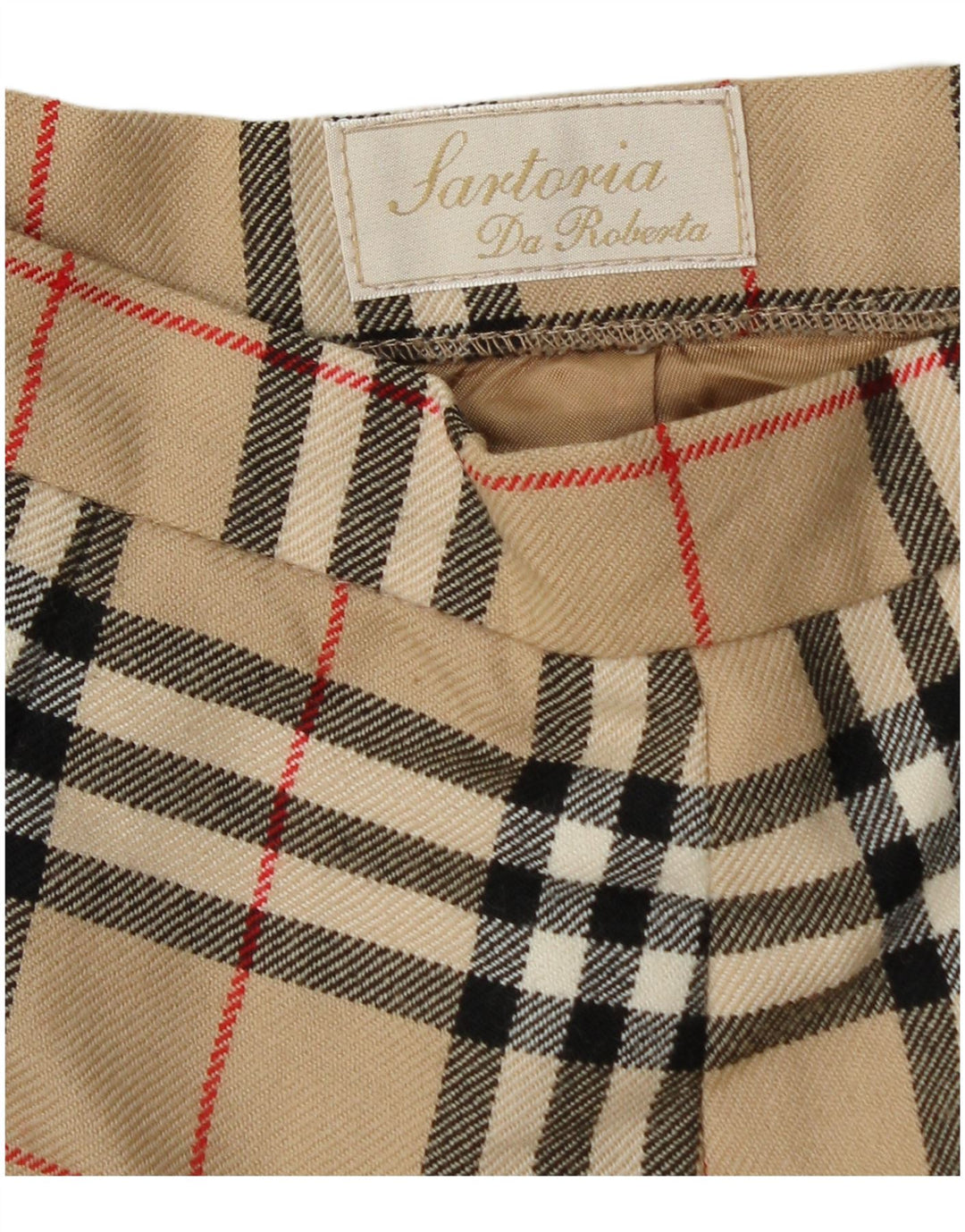 Vintage Blyantnederdel til kvinder W30 Medium Beige Ternet