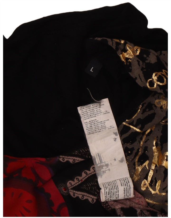 Designer kvinders abstrakt mønster Maxi Dress UK 14 Large Multicolor