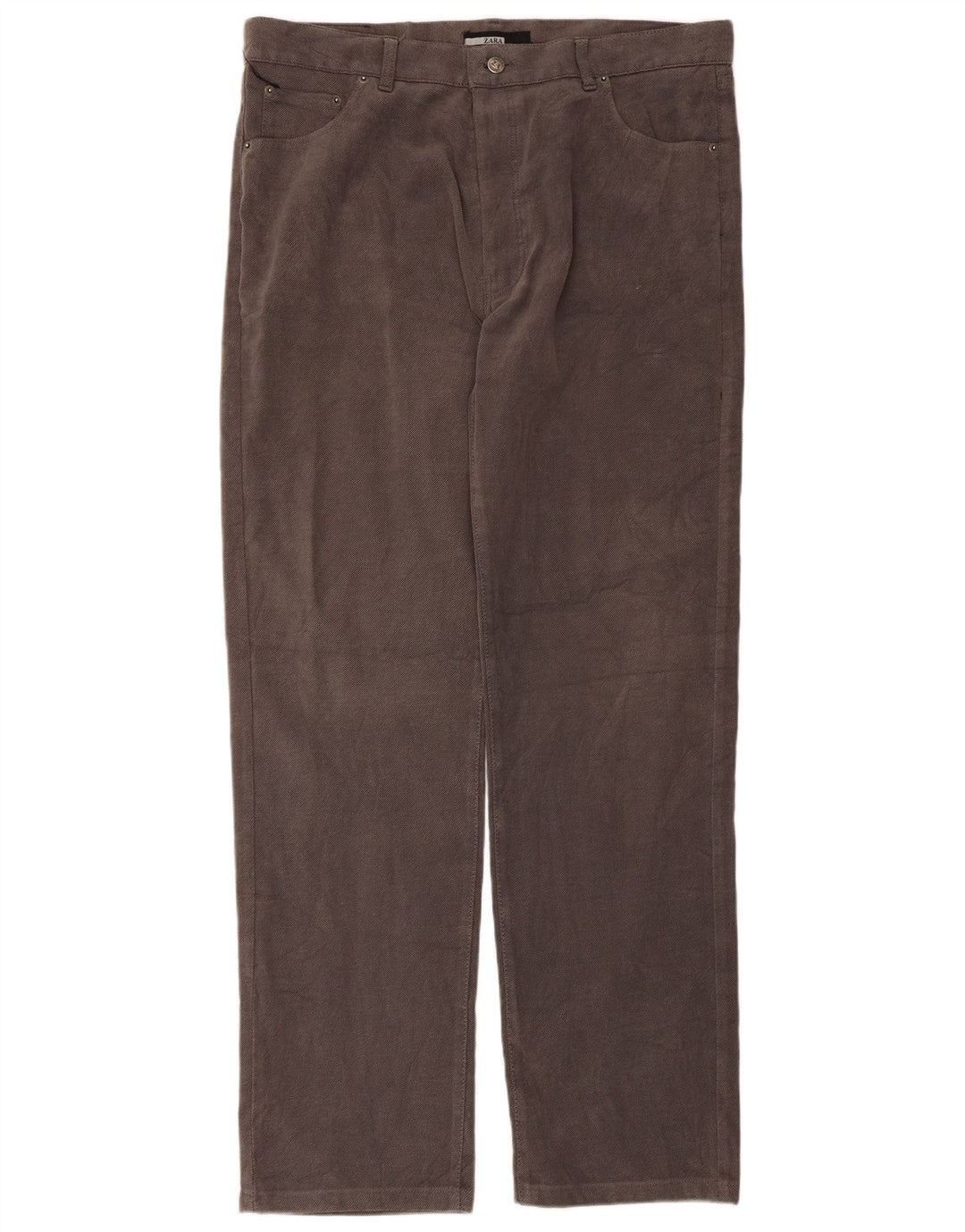 Zara Herre Lige Casual Bukser EU 48 XL W38 L33 Grå Polyester