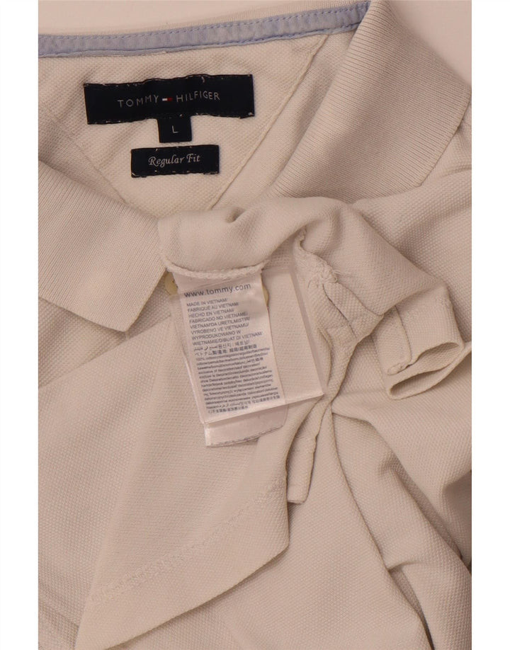 TOMMY HILFIGER Herre Regular Fit poloshirt Stor hvid bomuld