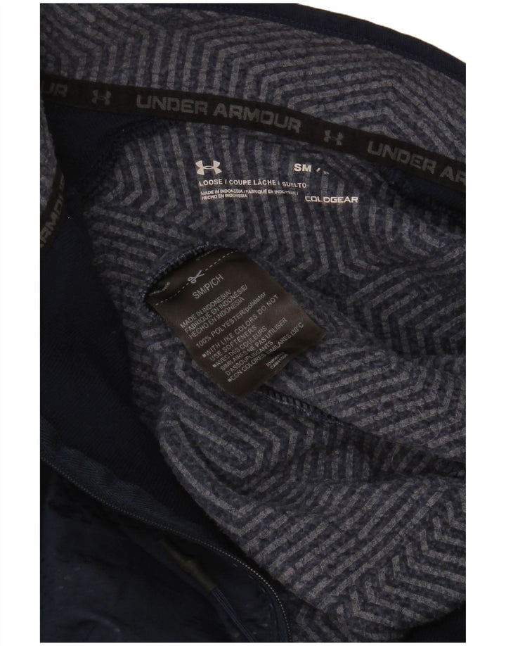 Under Armour Herre Cold Gear Sweatshirt Jumper Small Navy Blue Colourblock
