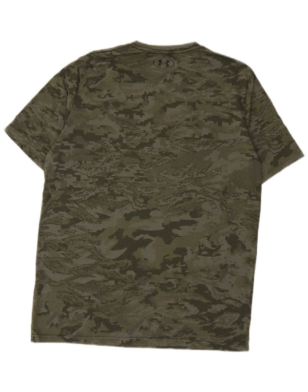 Under Armour Herre T-Shirt Top Medium Grøn Camouflage