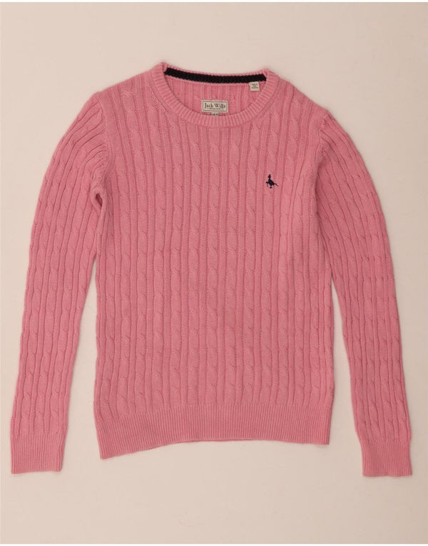 Jack Wills Dame sweater med rund hals DK 10 Small Pink Bomuld