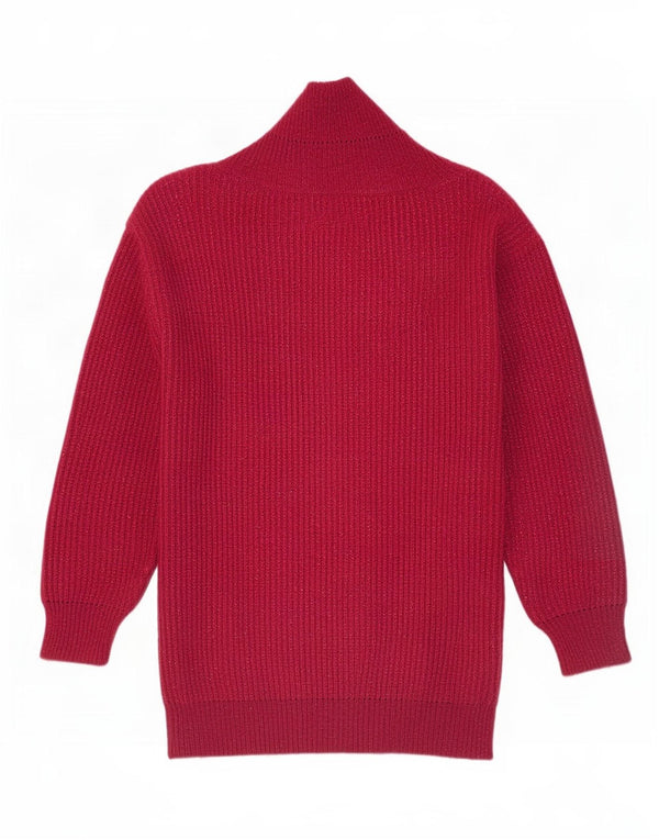 Vintage Womens Shawl Neck Jumper Sweater UK 16 Large Burgundy